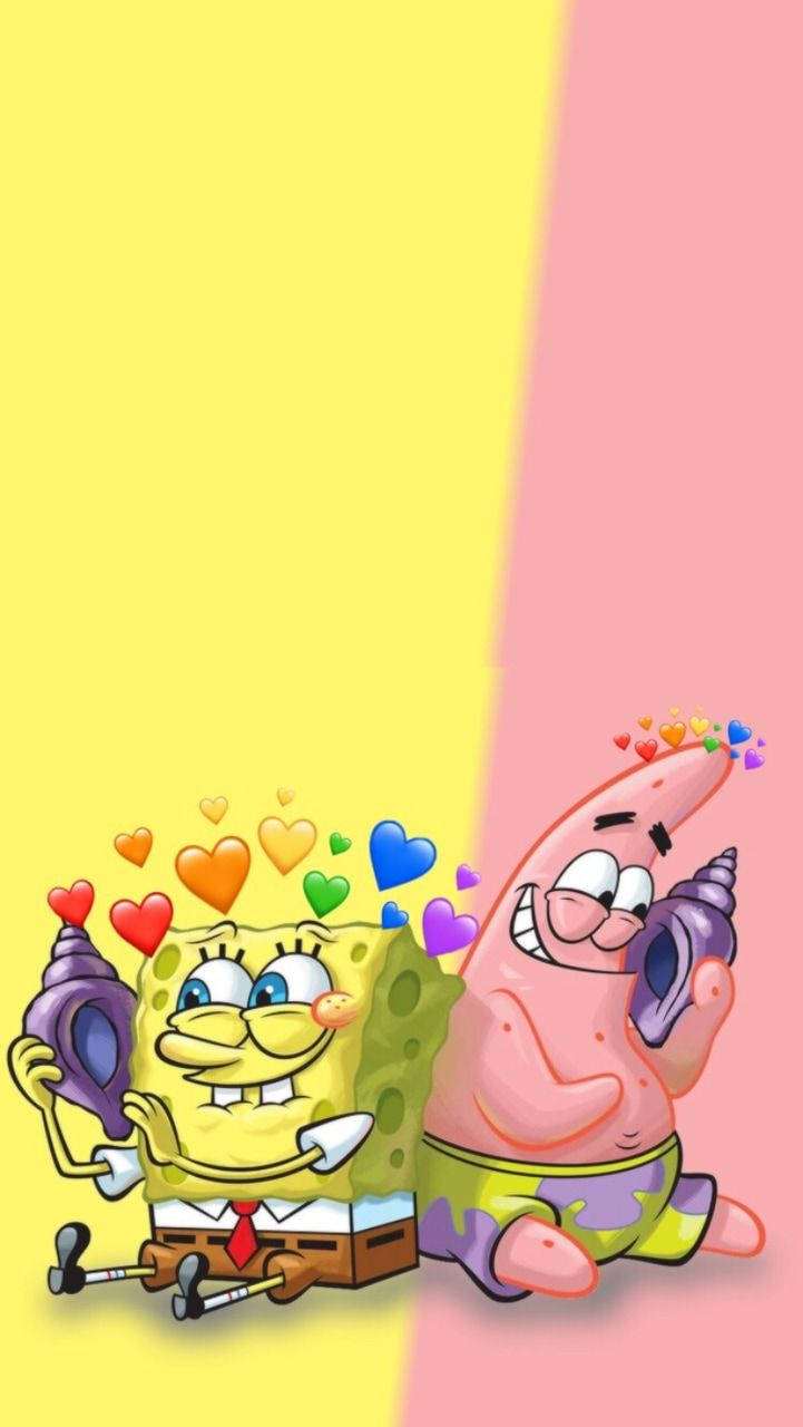 Spongebob And Patrick On The Phone Background