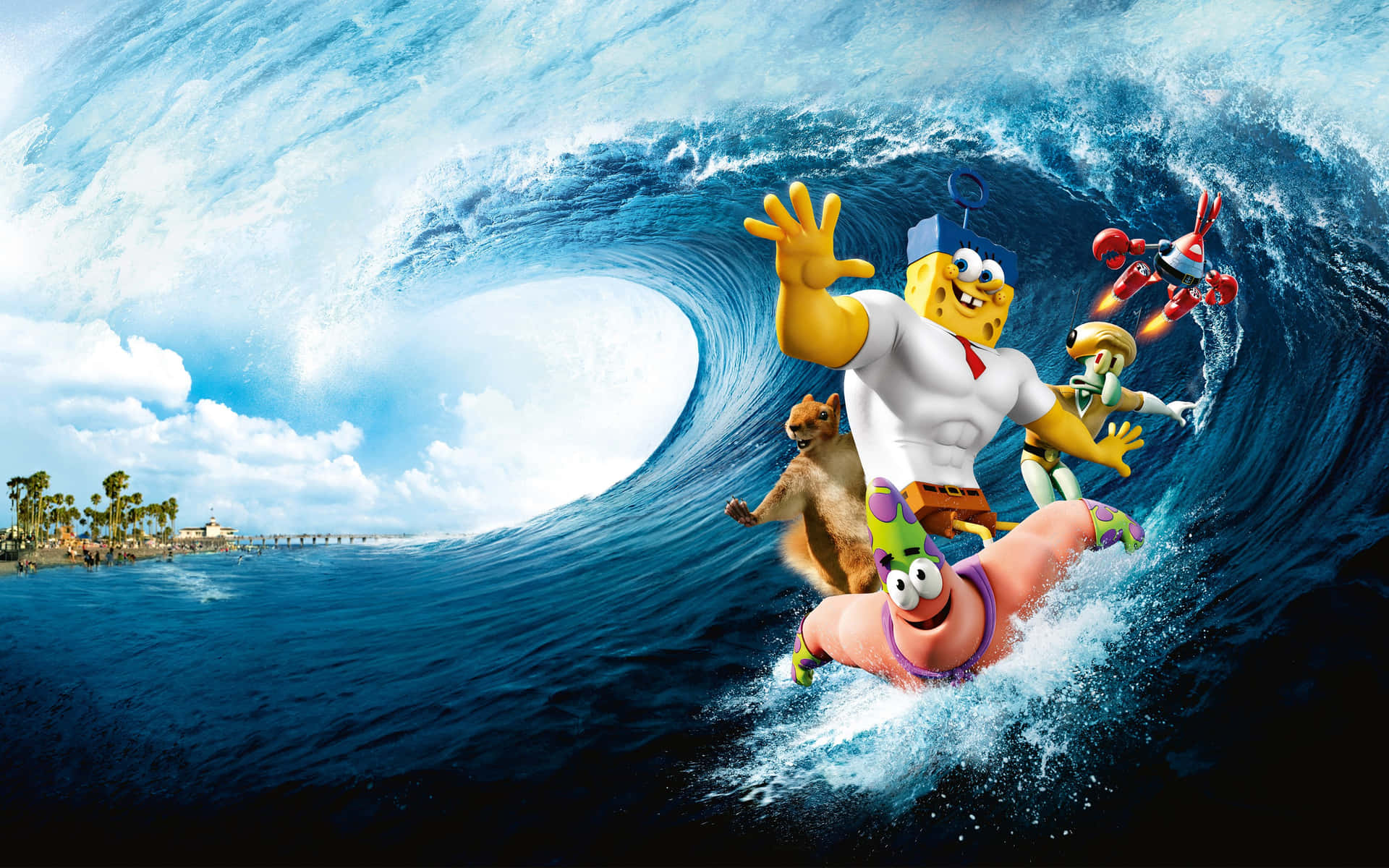 Spongebob And Patrick Star On An Adventure Background