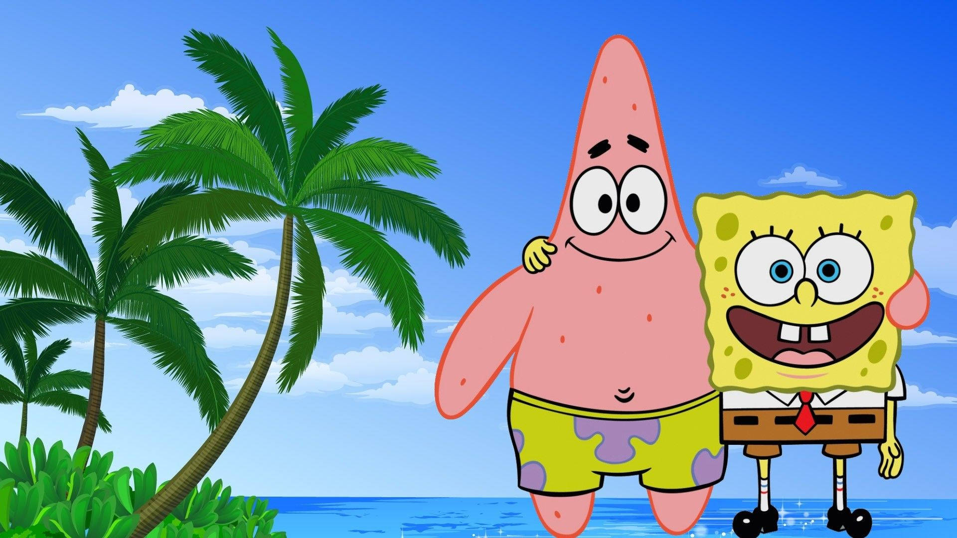 Spongebob And Patrick Tropical Getaway Background