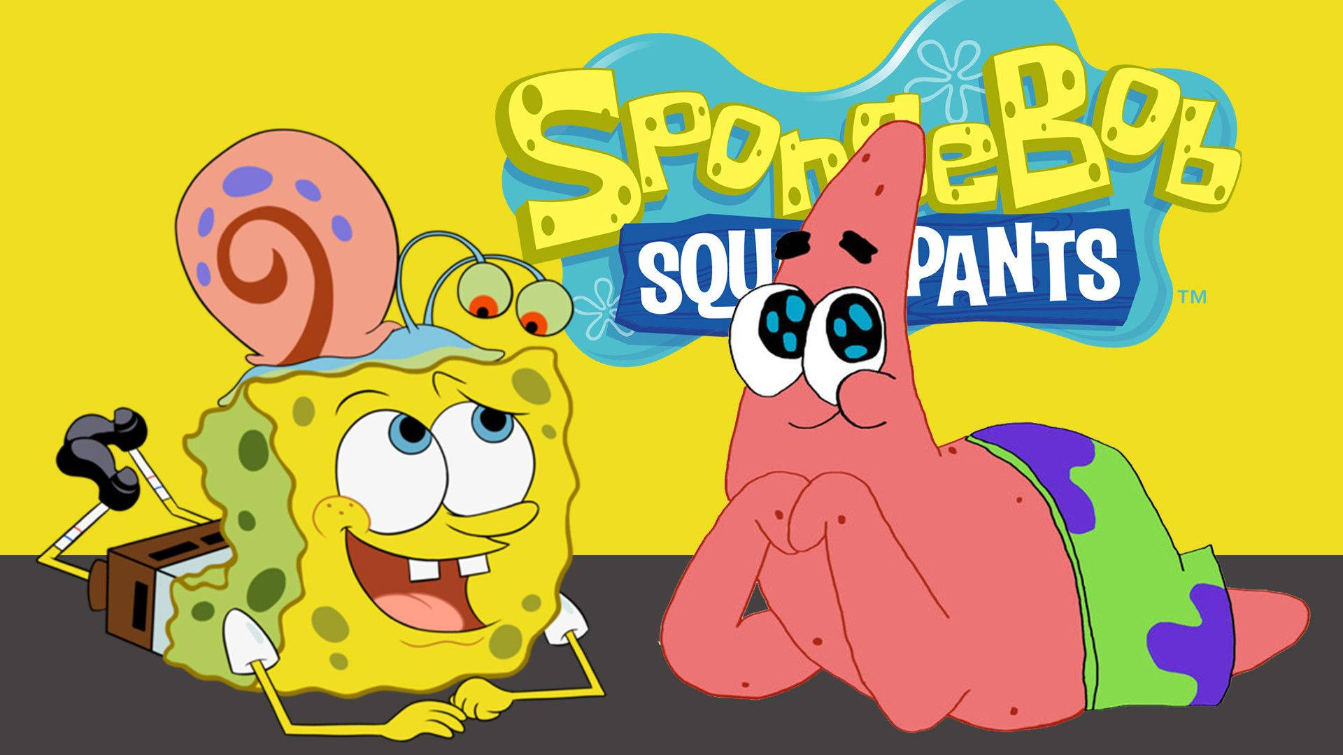 Spongebob And Patrick With Gary Background