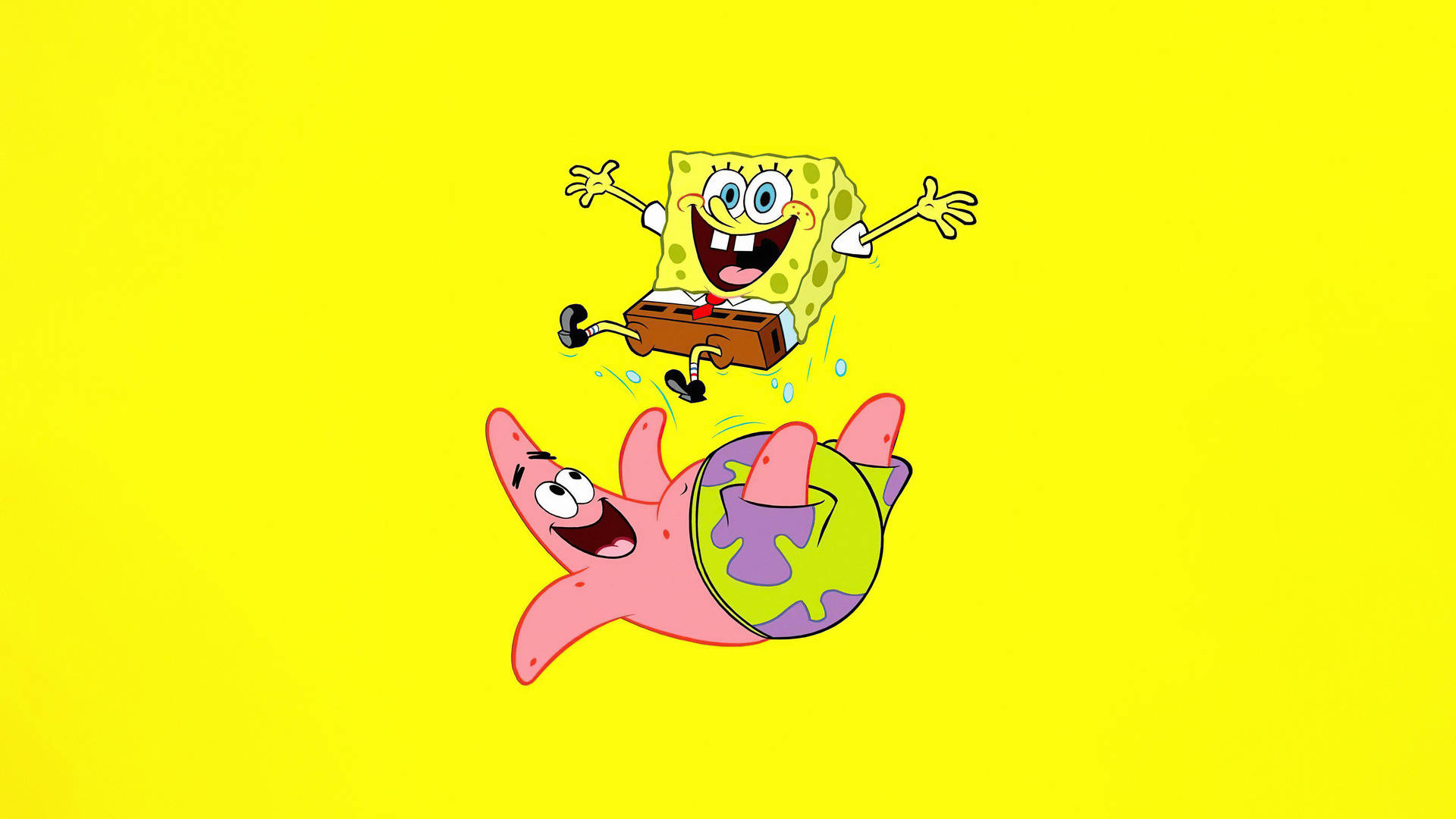 Spongebob And Patrick Yellow Desktop Background