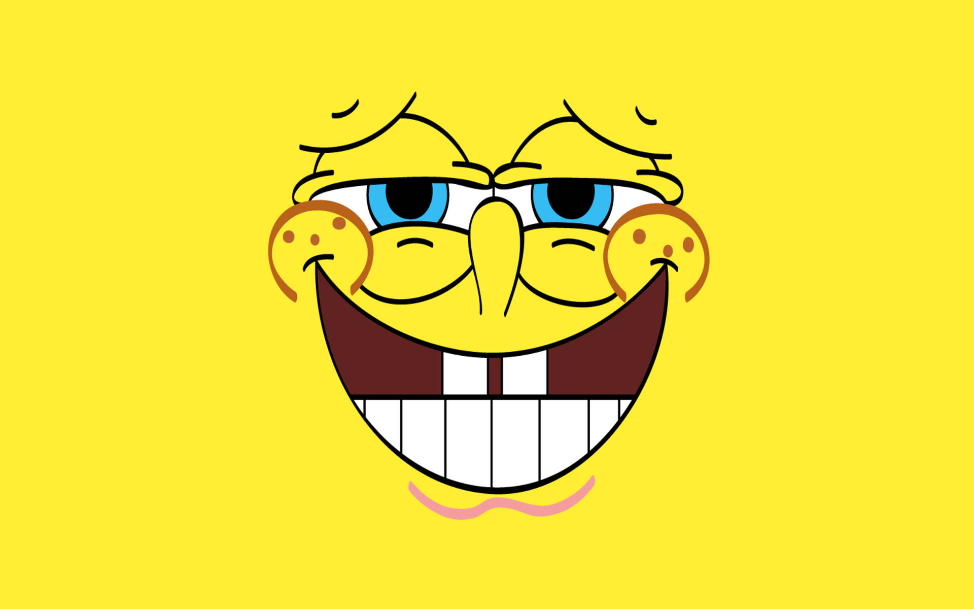 Spongebob Cool And Smug Smile Background