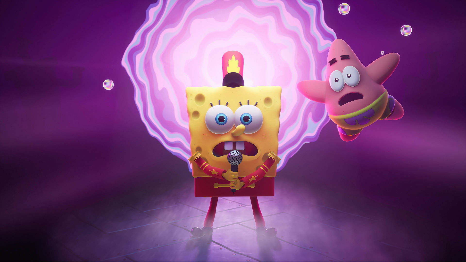 Spongebob Cool Singing Concert Rockstar Background