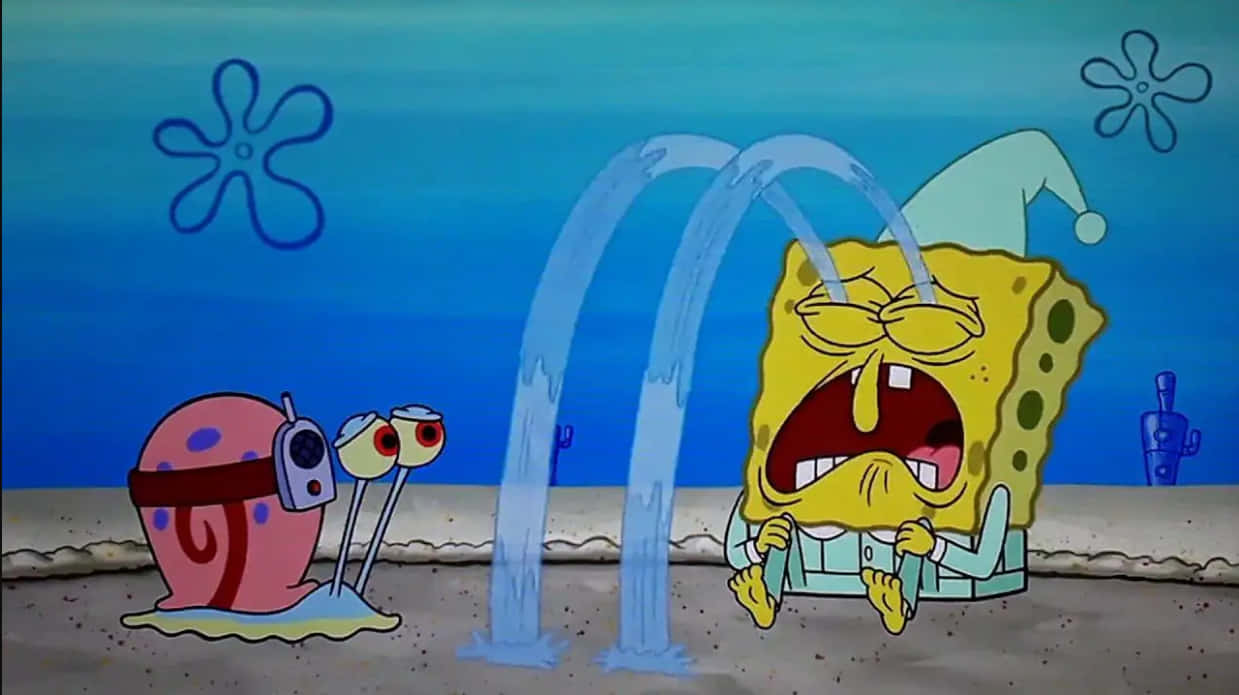Spongebob Crying In His Pajamas Background