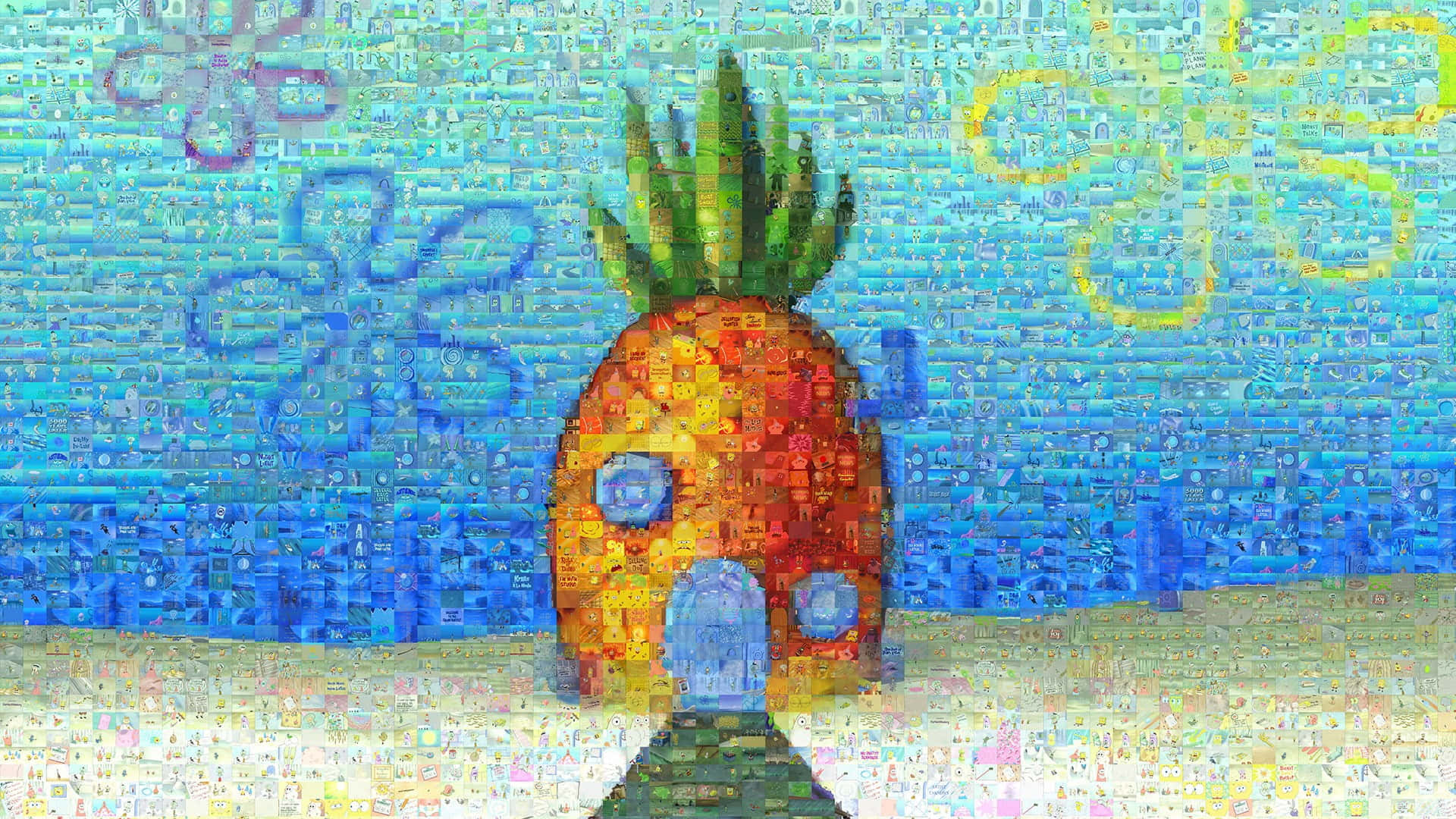 Spongebob House By Person Background