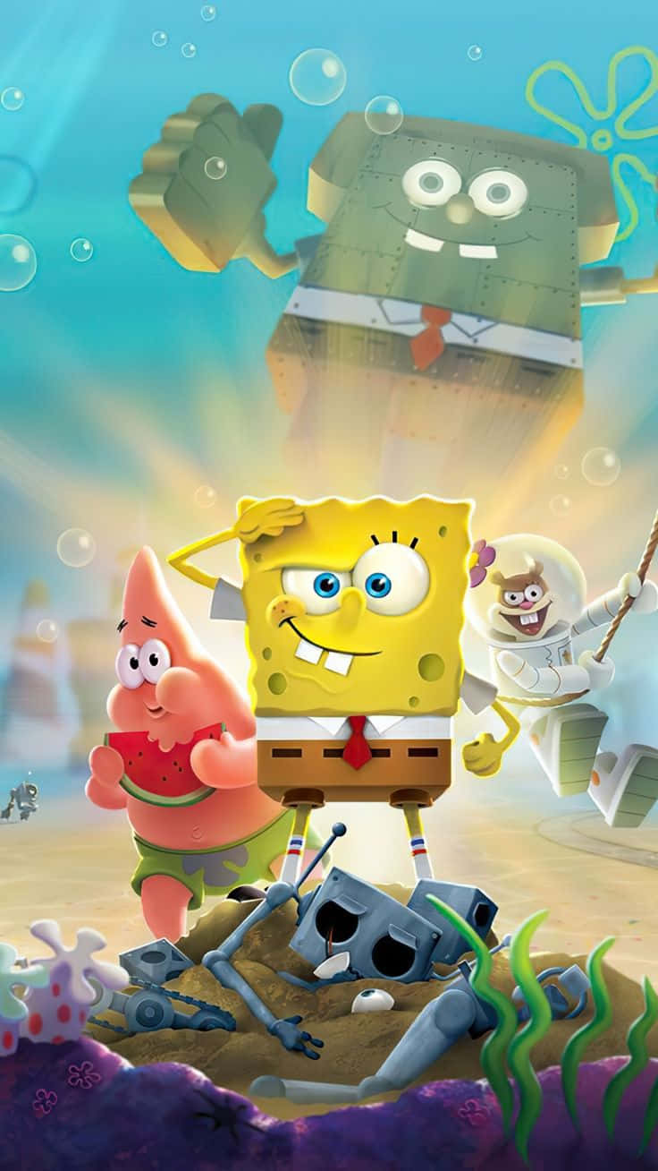 Spongebob Iphone 736 X 1308 Background
