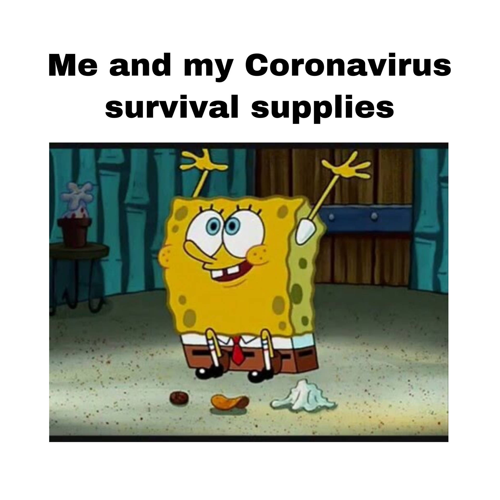 “spongebob Isn't Taking Any Chances With The Coronavirus” Background