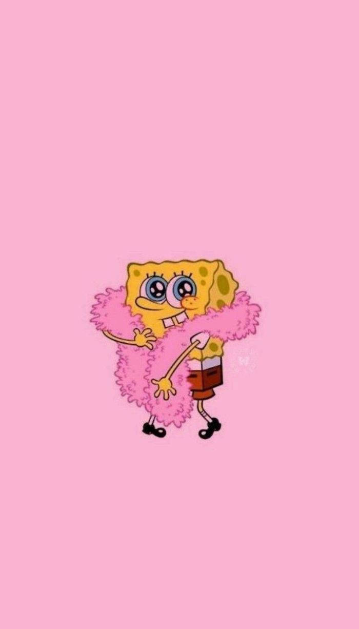 Spongebob On Cute And Pink Backdrop Background