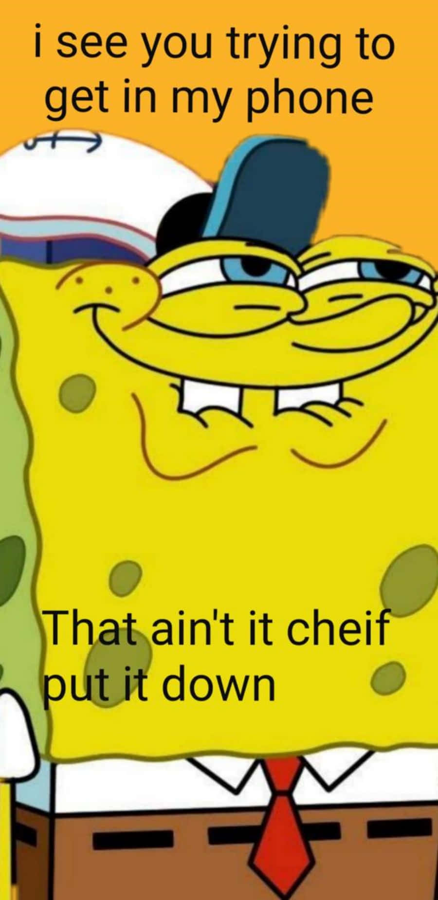 Spongebob Squarepants Put Down My Phone Version Background
