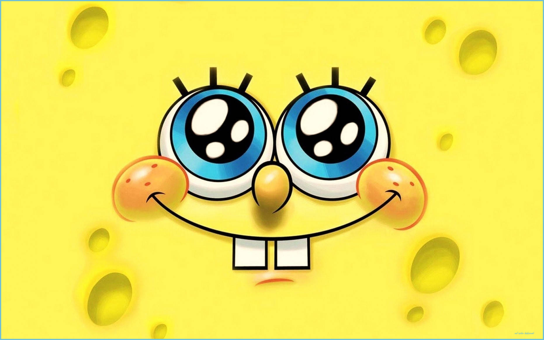 Spongebob Squarepants Smiling Funny Cartoon Background