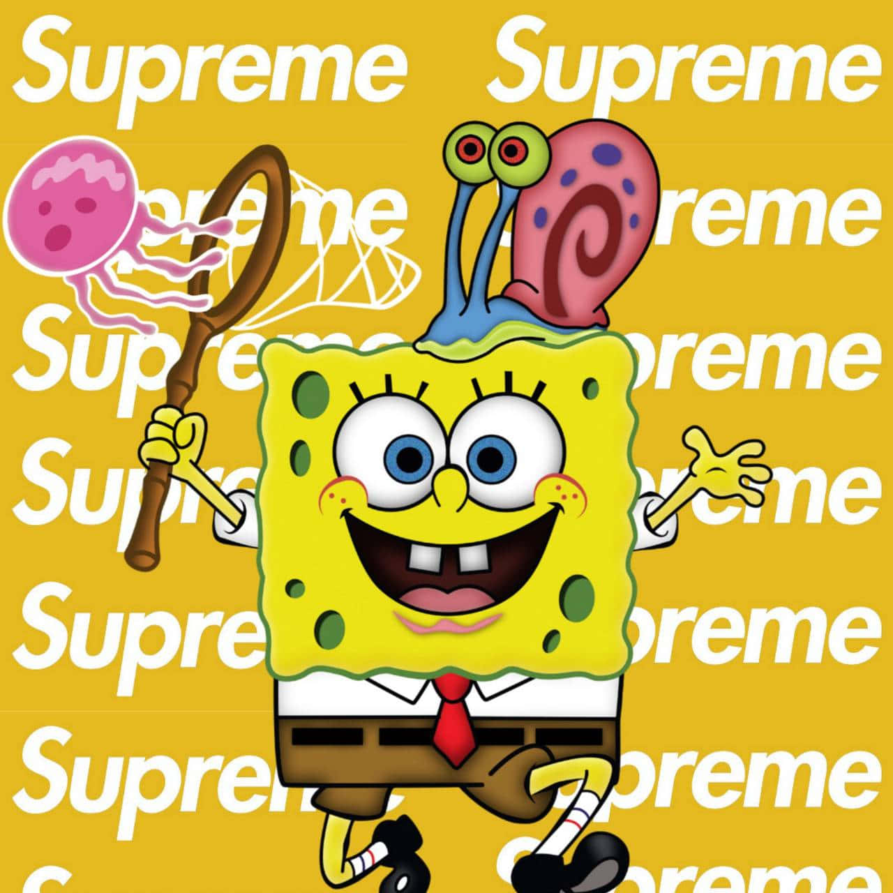 Spongebob Squarepants Sporting Supreme Clothing Background