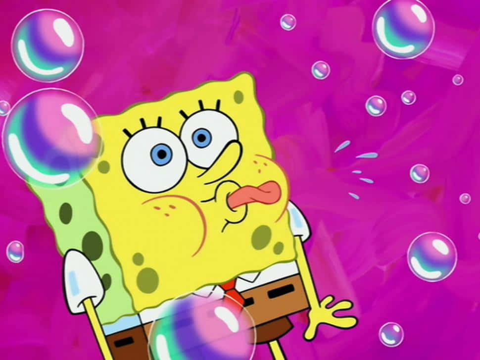 Spongebob Tongue Out With Bubble Anime