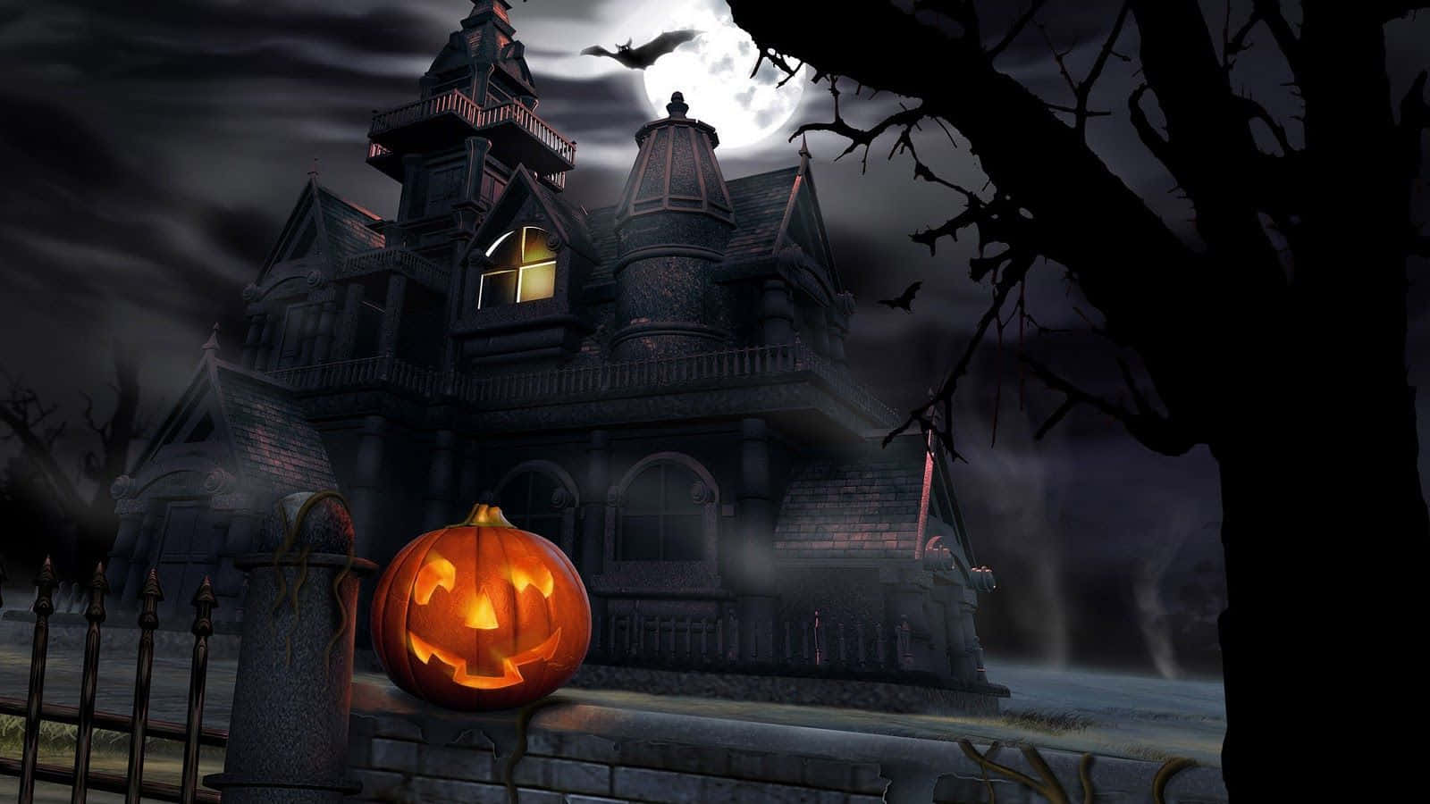 Spooky Abandoned House Desktop Background