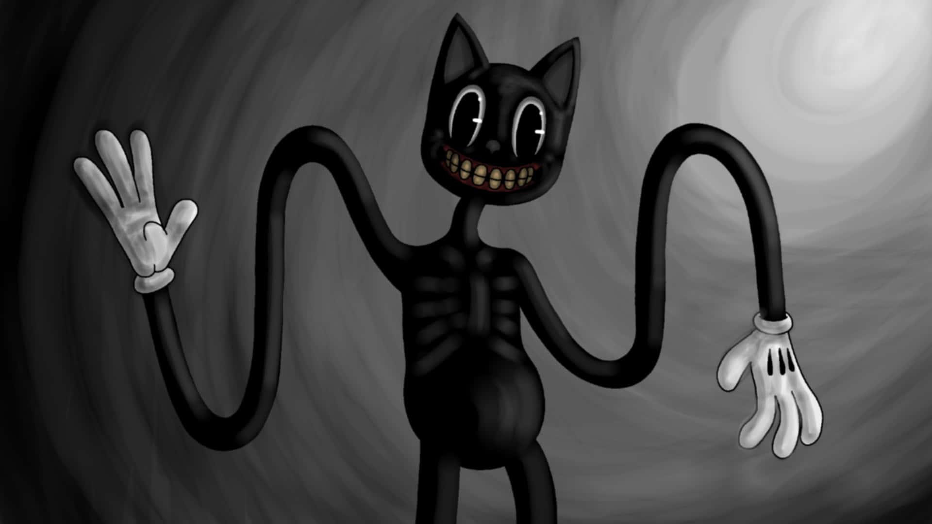 Spooky Cartoon Cat Stares Into Your Soul