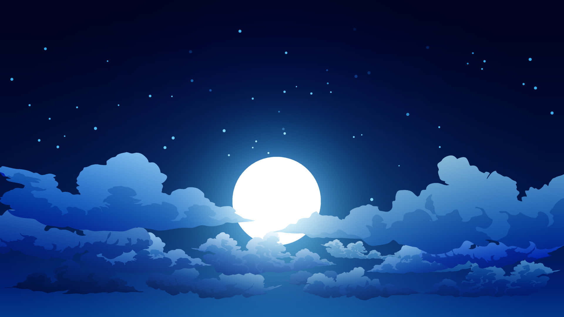 Spooky Clouds Night Sky Moon Animation Background