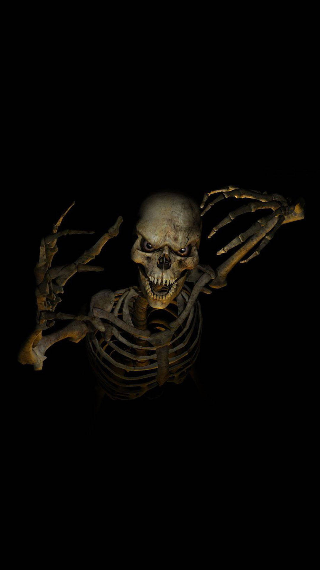 Spooky Dark Skeleton Aesthetic Background