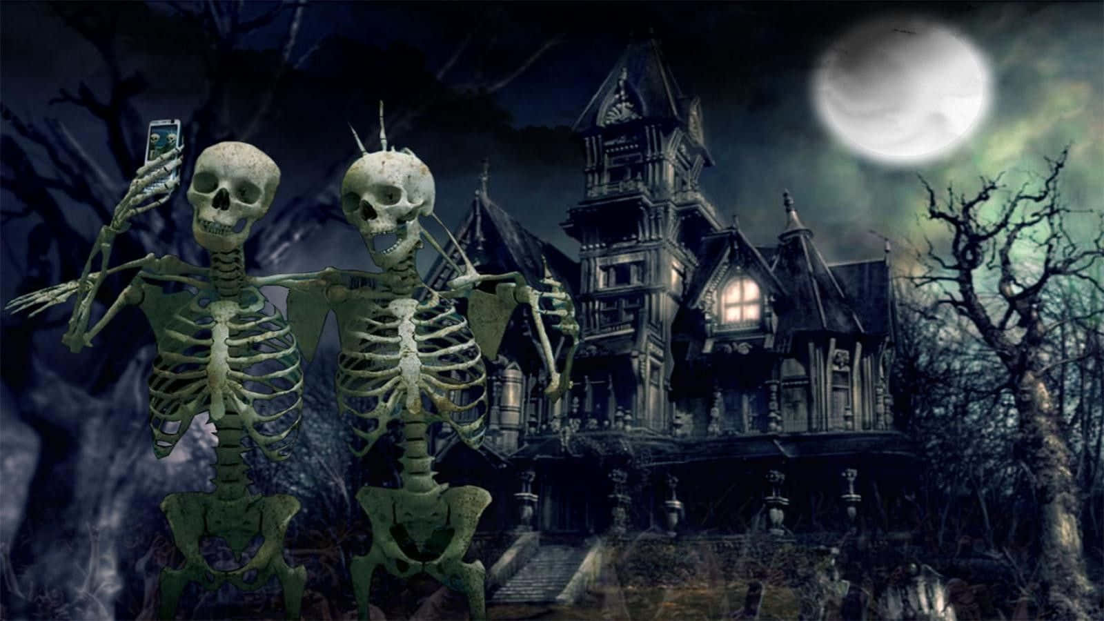 Spooky Desktop For A Frightening Work Environment Background