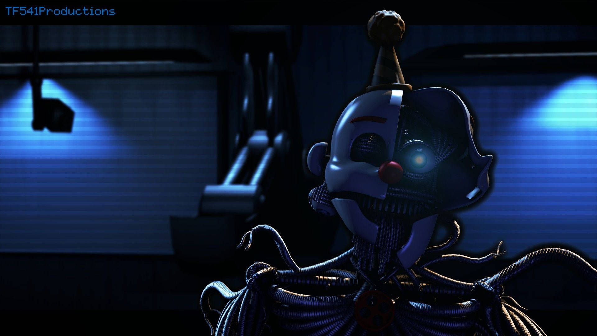 Spooky Ennard Clown Robot Background