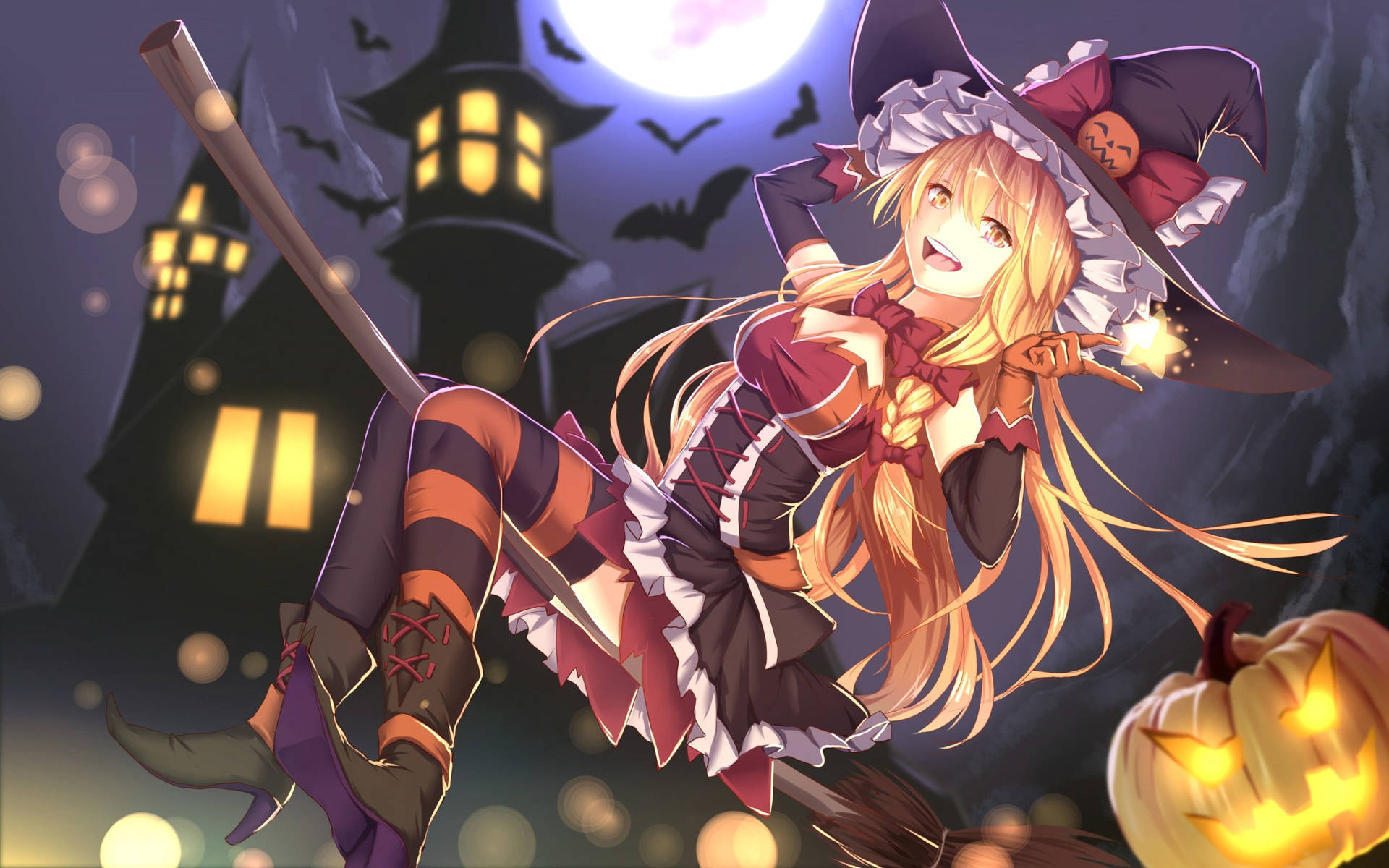 Spooky Fun With Anime Halloween Background