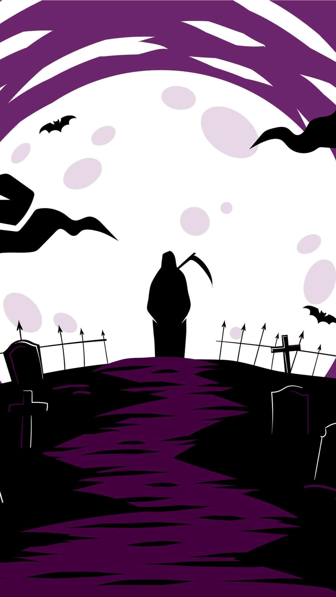Spooky Graveyard Ghost Silhouette Background