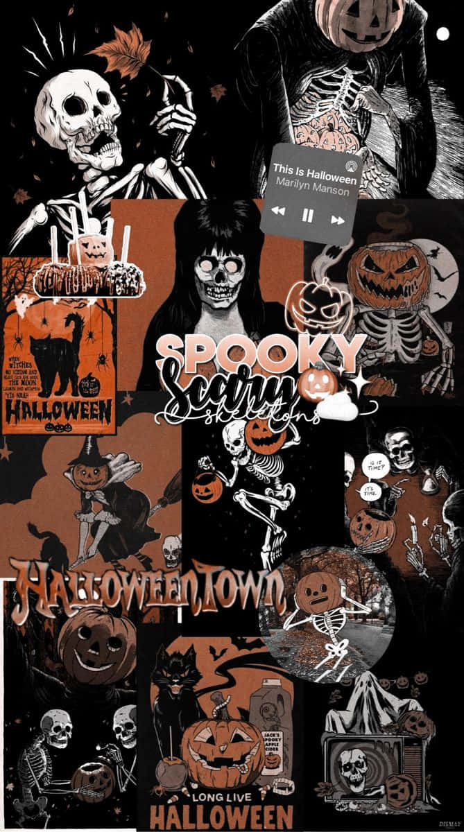 Spooky Halloween Collage Background