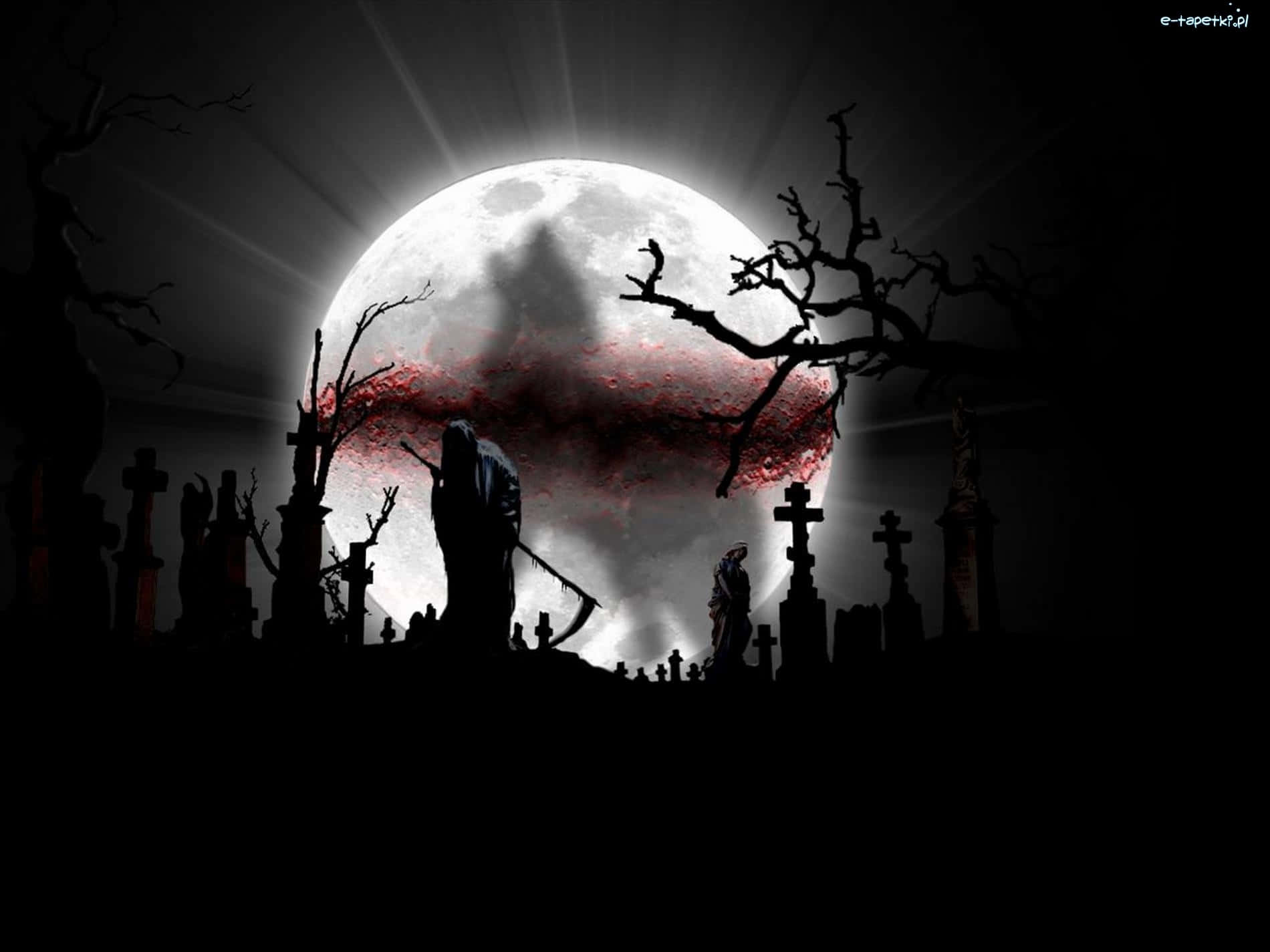 Spooky Halloween Graveyard Background