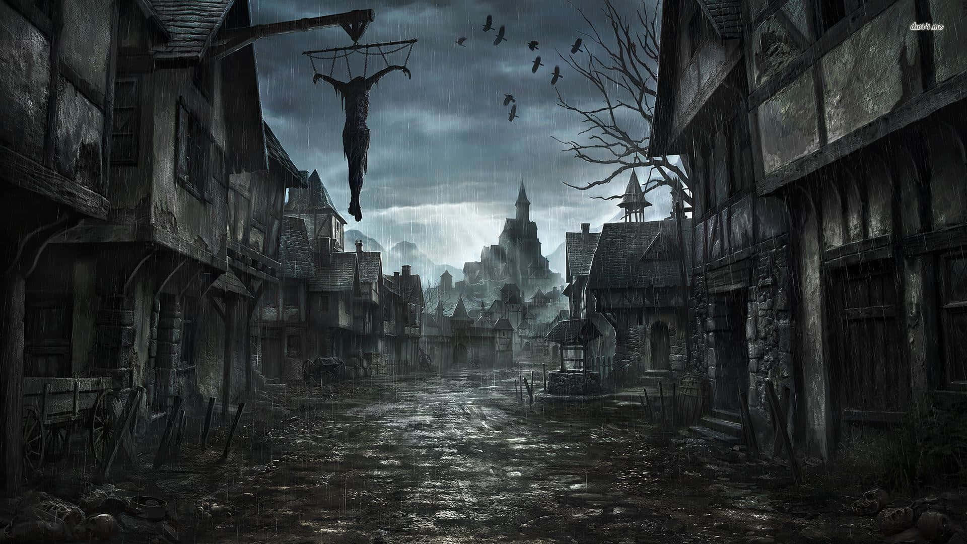 Spooky Halloween Hanging Background