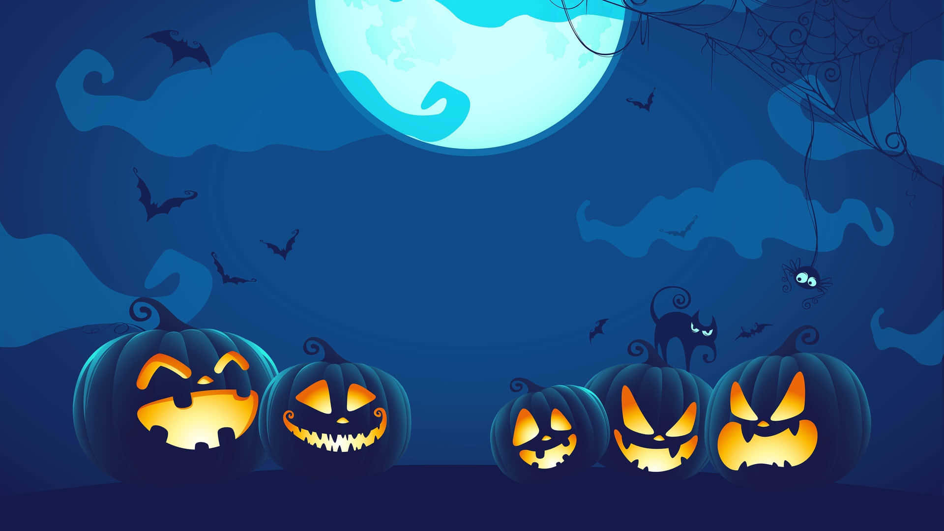 Spooky Halloween Pumpkins Background