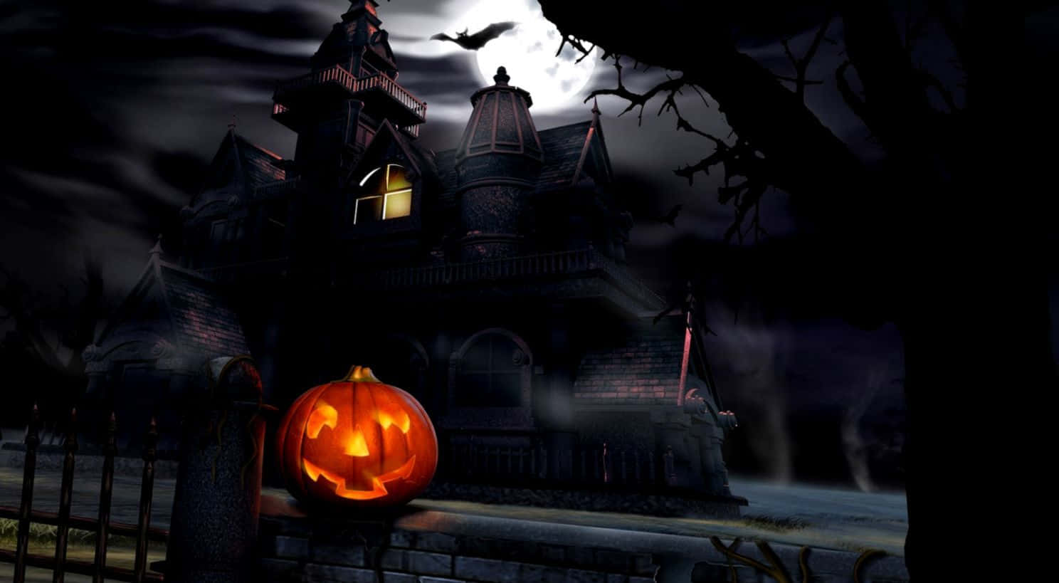 Spooky Halloween Scene - A Desktop Wallpaper Background