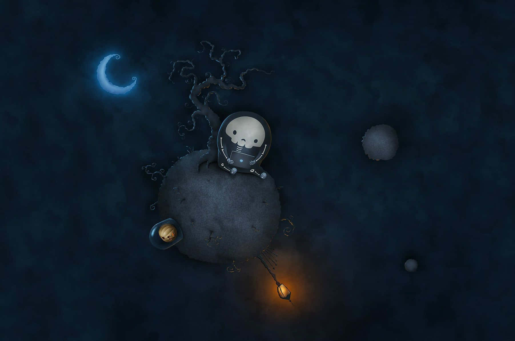 Spooky Halloween Skeleton Background