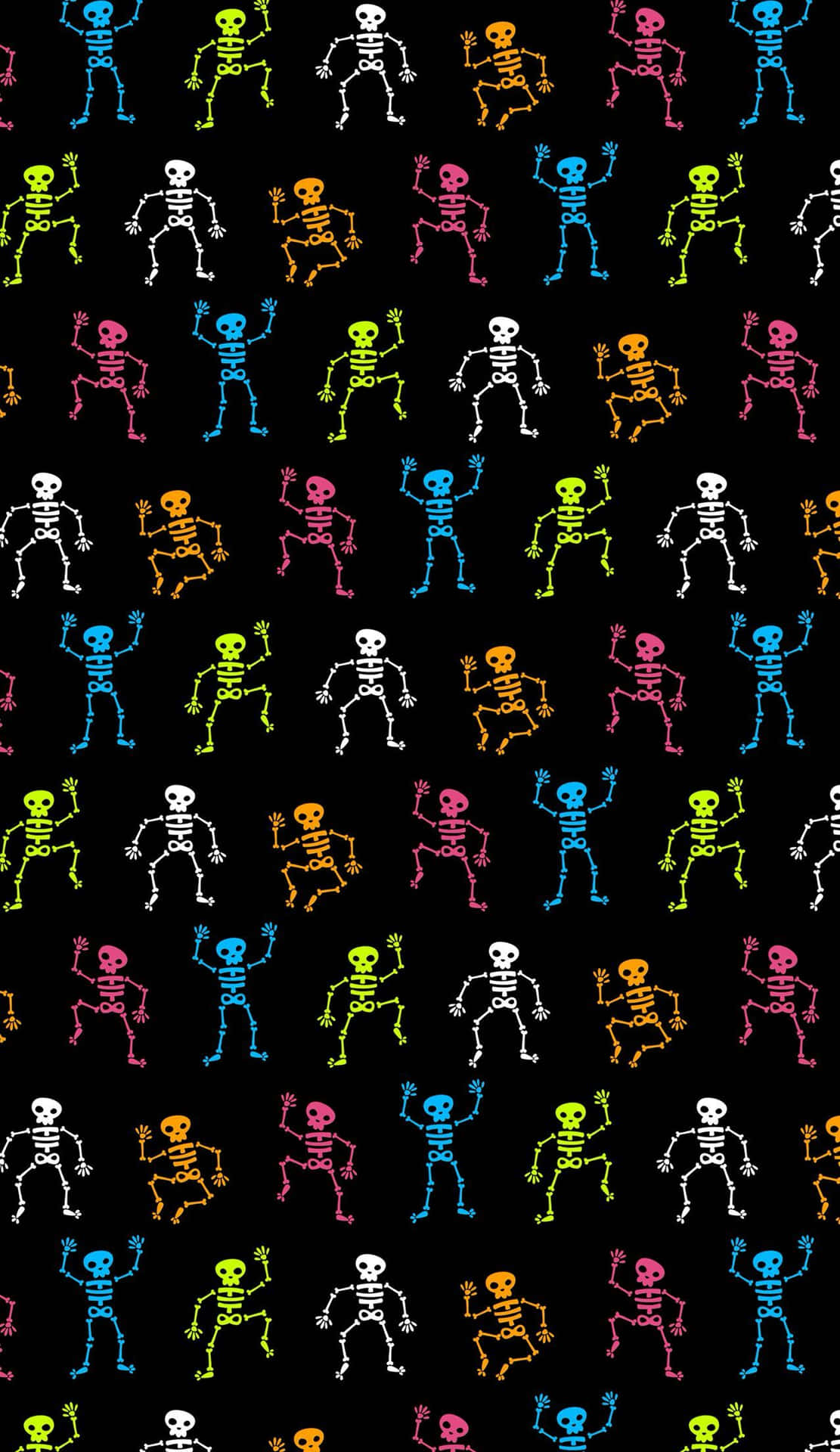 Spooky Halloween Skeleton In The Dark Background