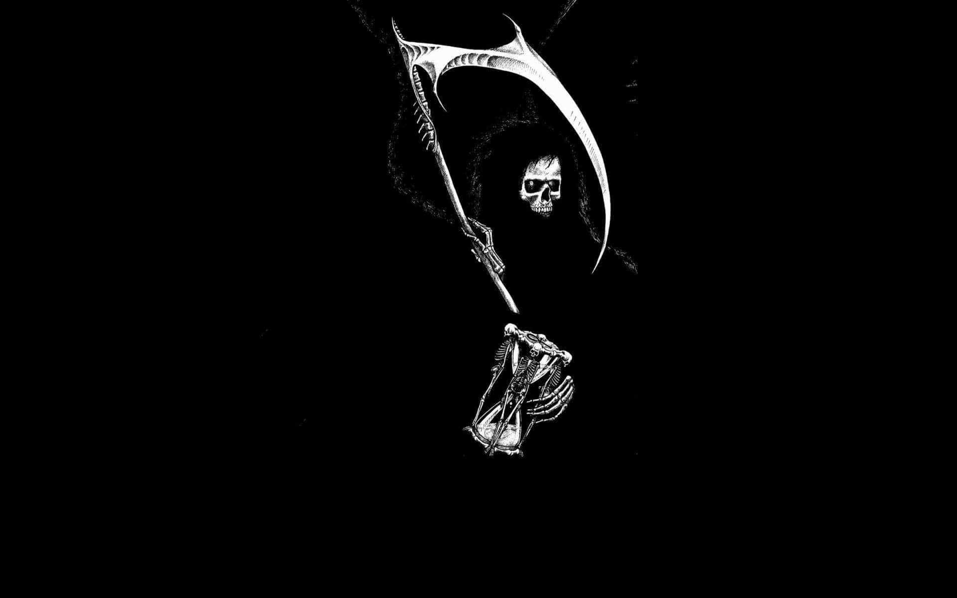 Spooky Halloween Skeleton Wallpaper Background
