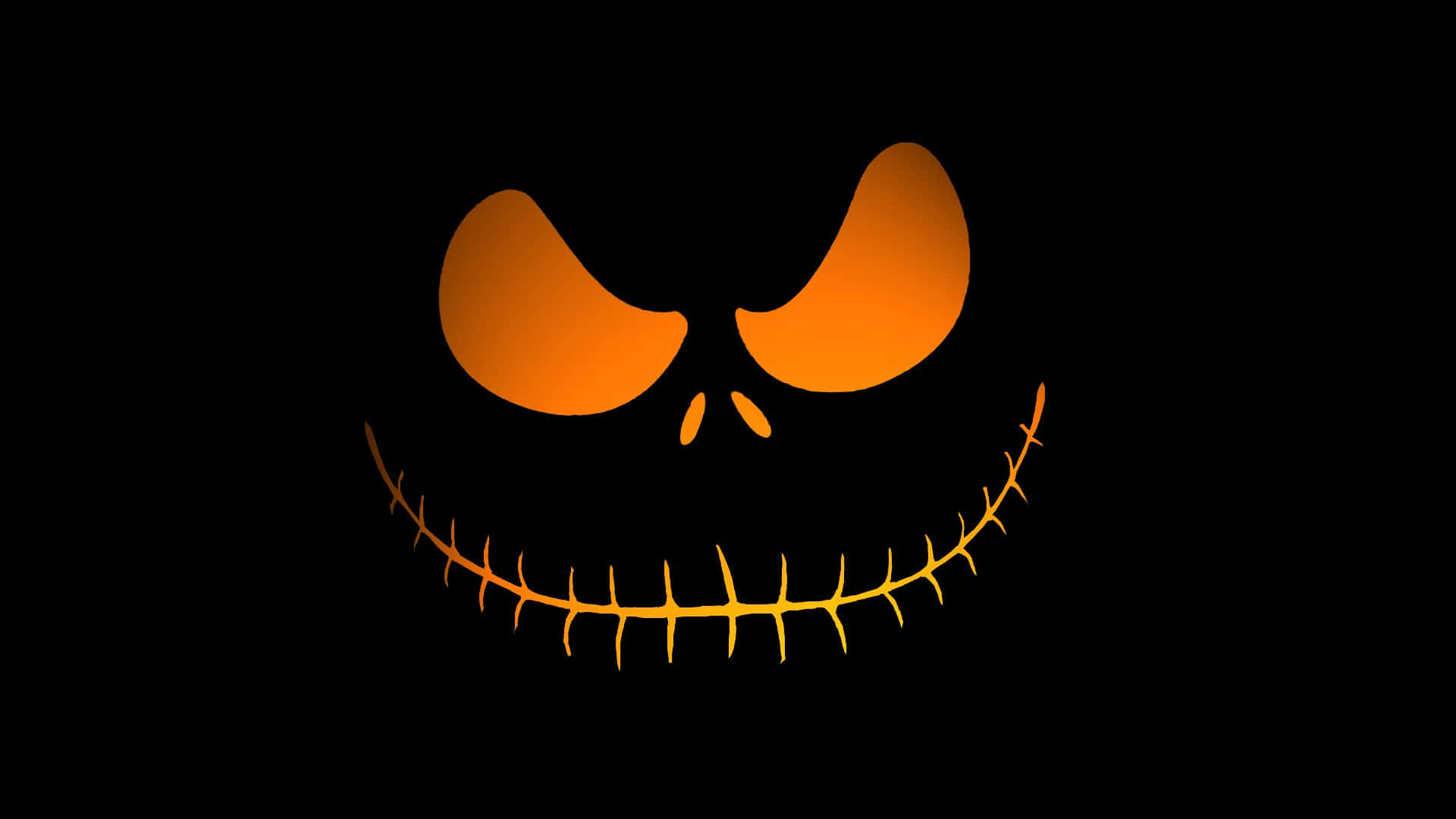 Spooky Halloween Skeleton With Glowing Eyes Background
