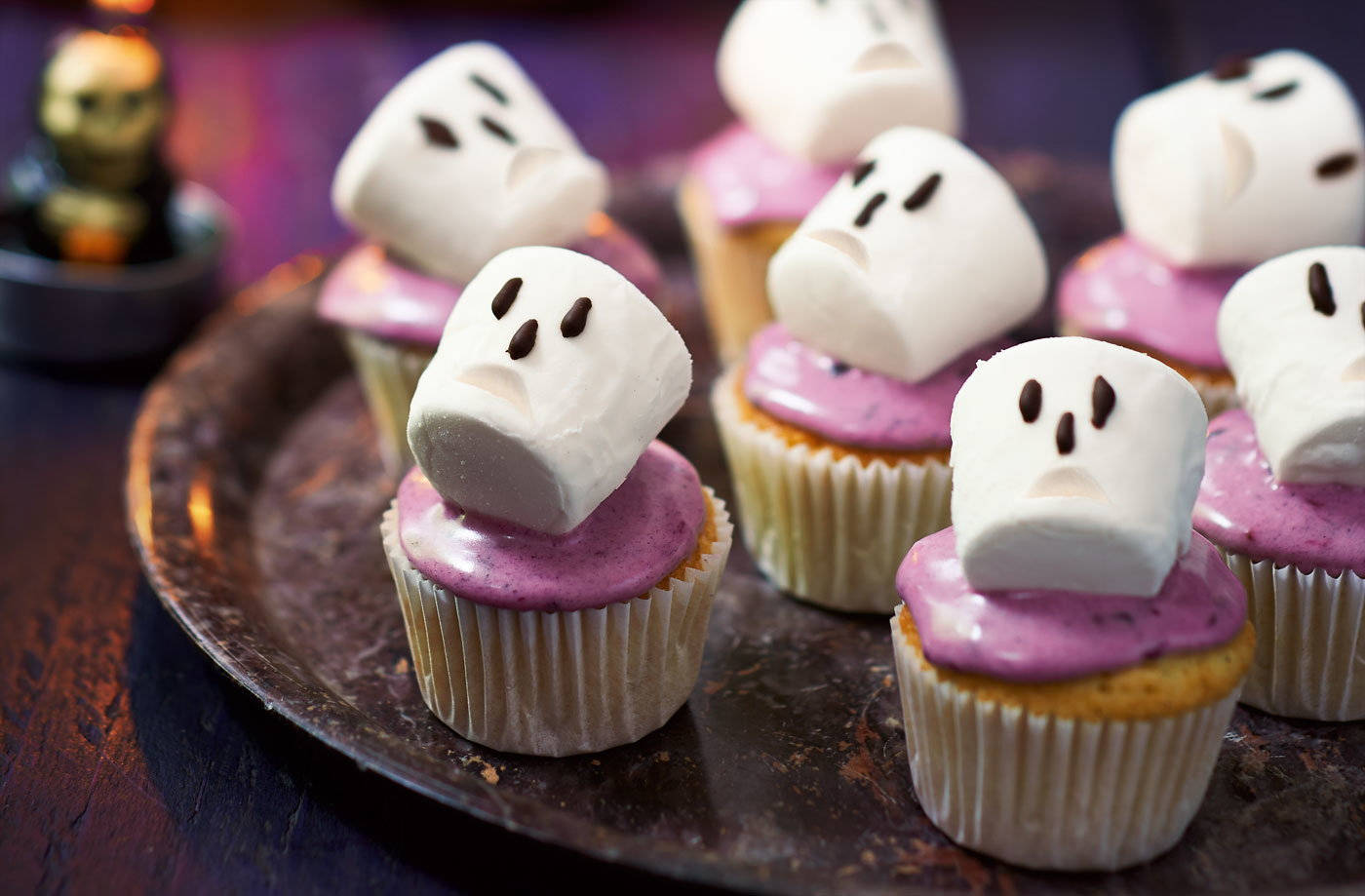 Spooky Marshmallow Cupcakes Background