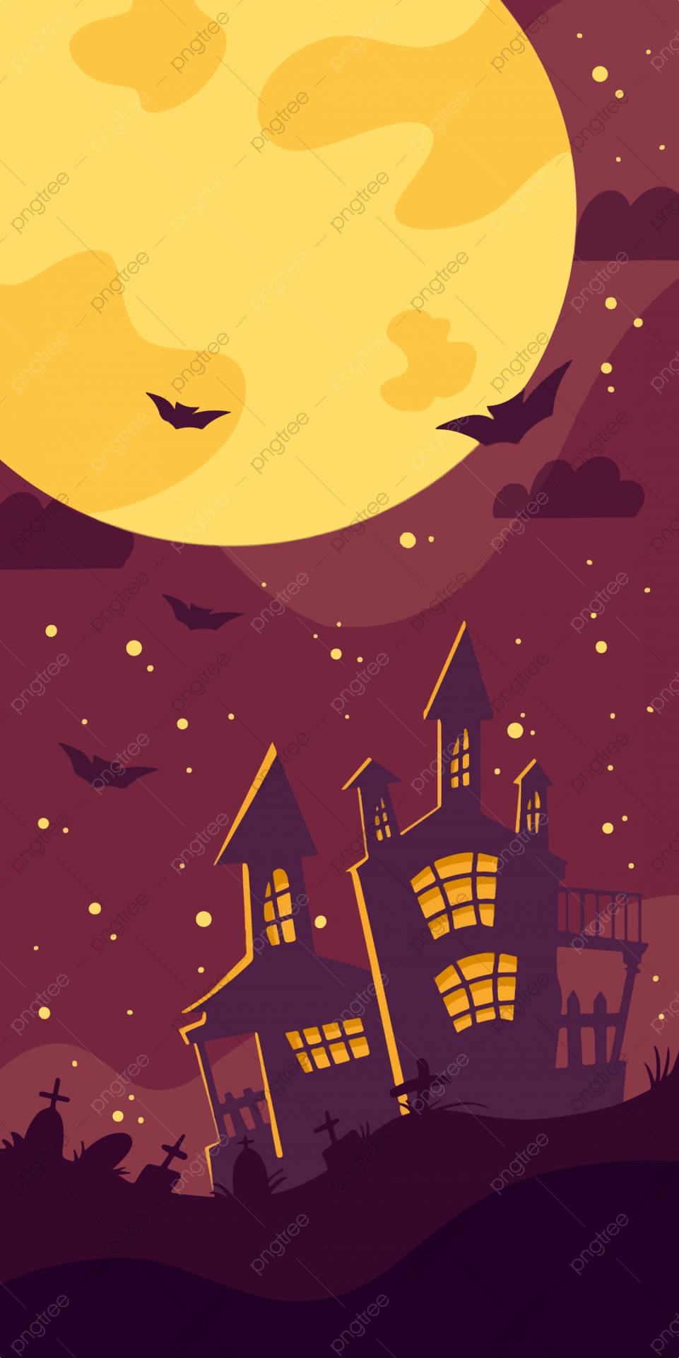 Spooky Old Haunted House Halloween Phone Background