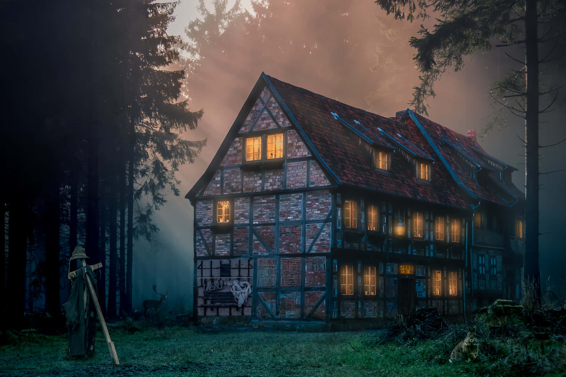 Spooky Old House Desktop Background