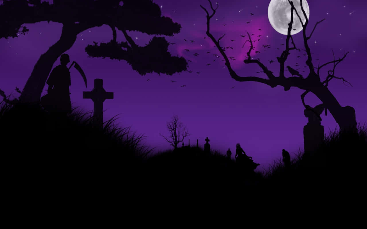 Spooky Purple Halloween Background