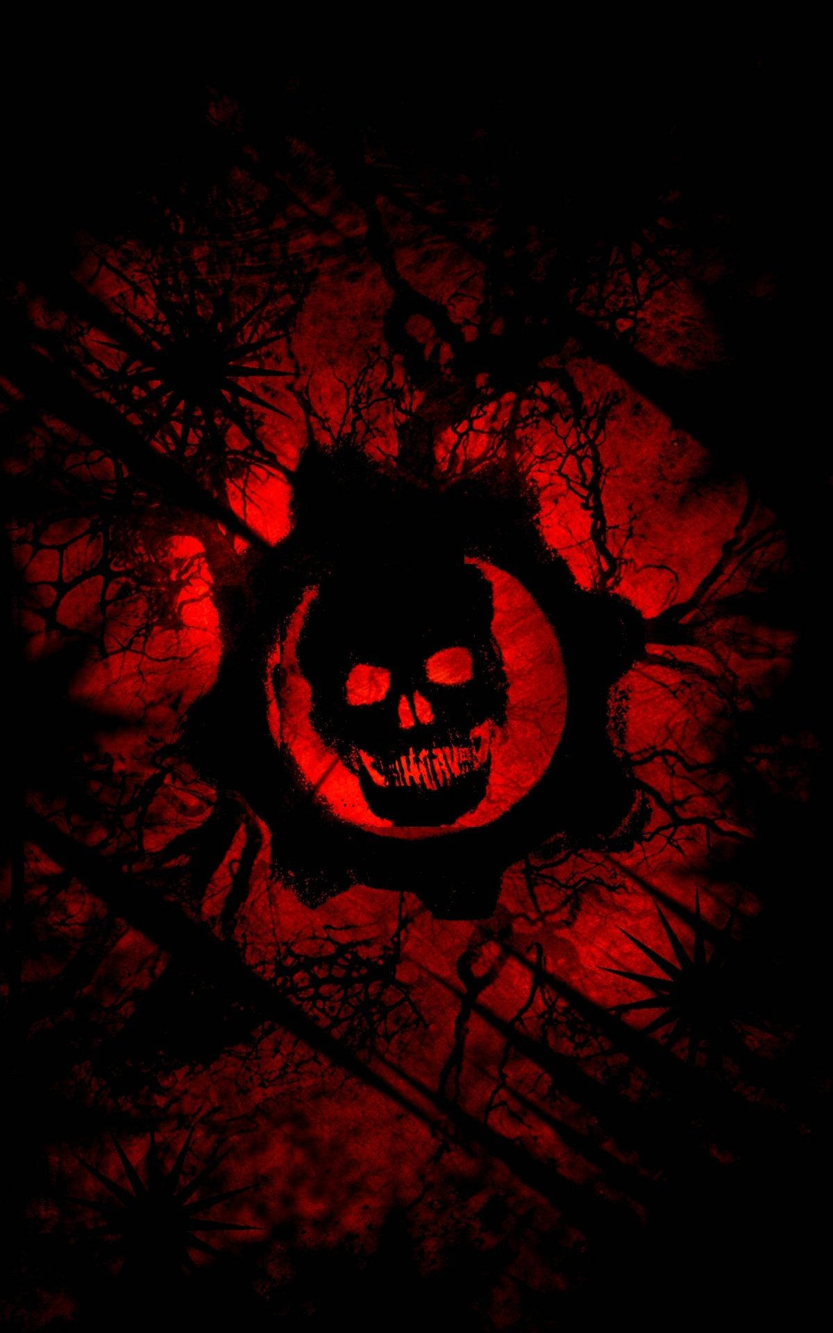 Spooky Red Logo Gears 5 Phone