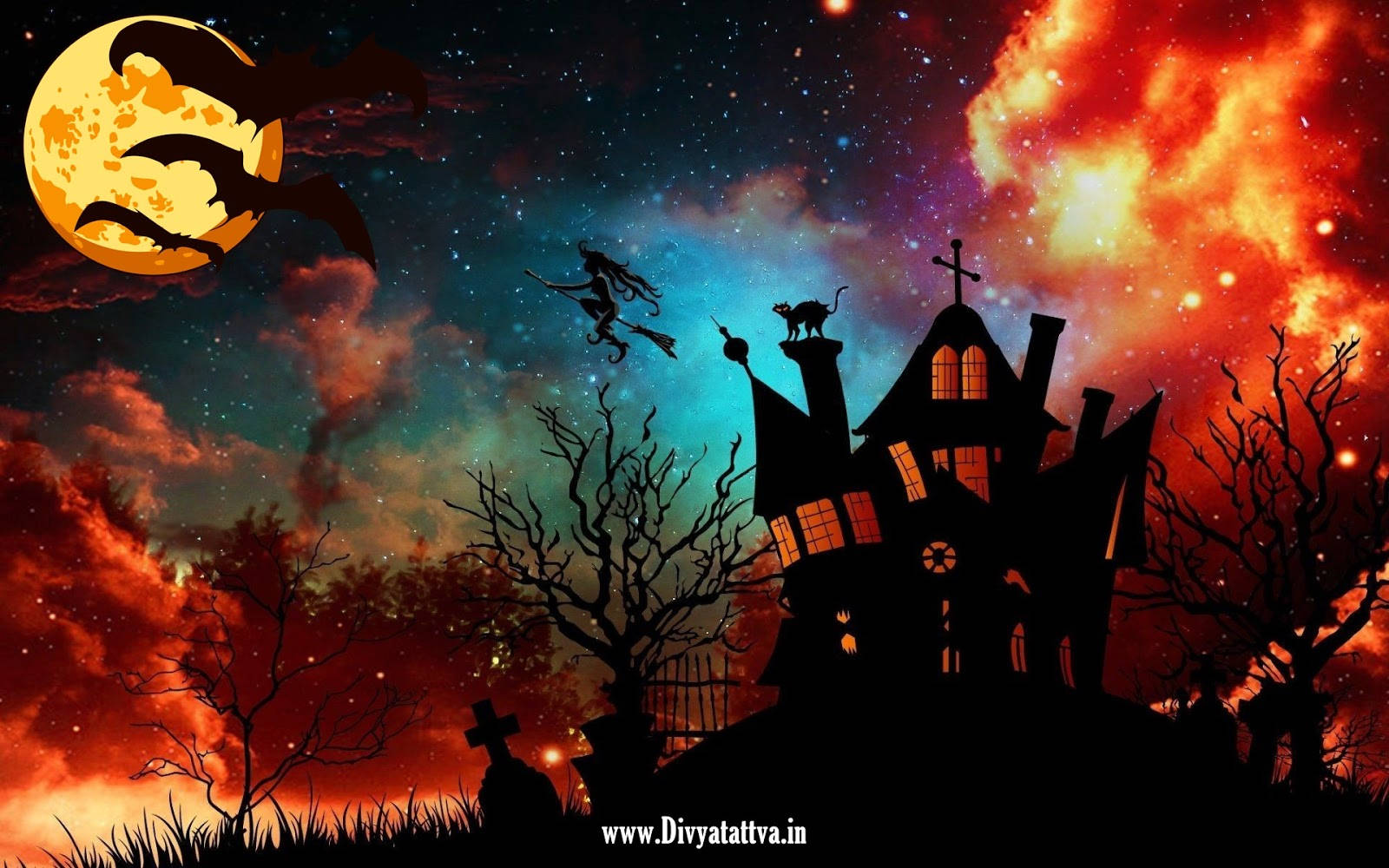 Spooky Season Haunted House Background