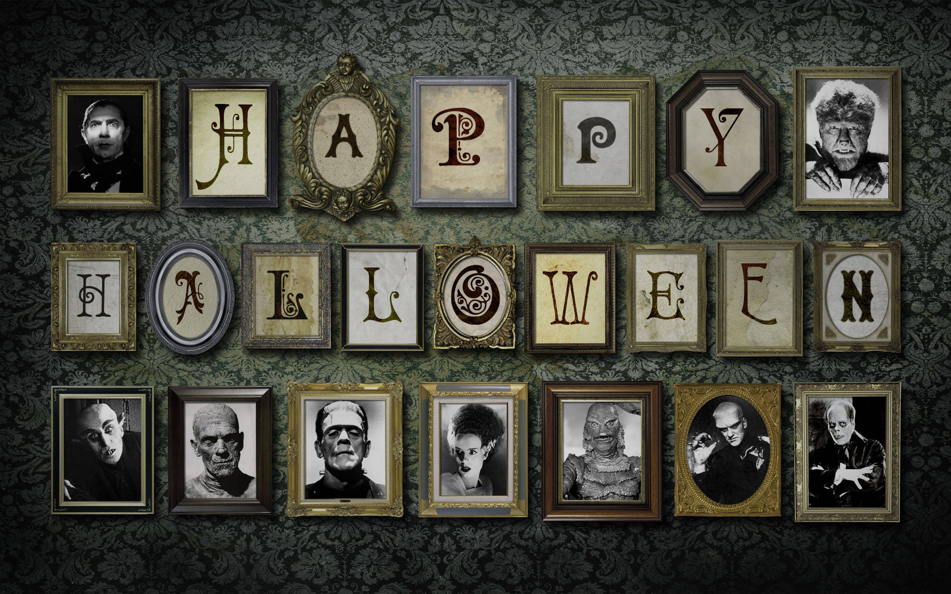 Spooky Season Picture Frames Background