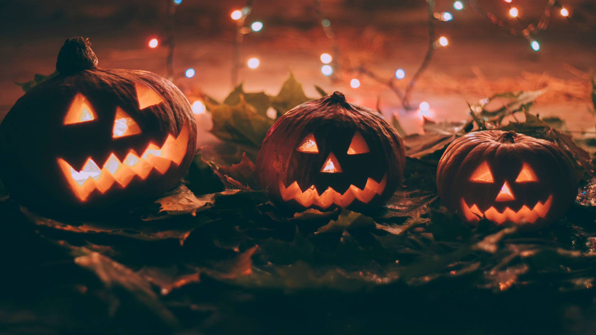 Spooky Season Three Pumpkins Background