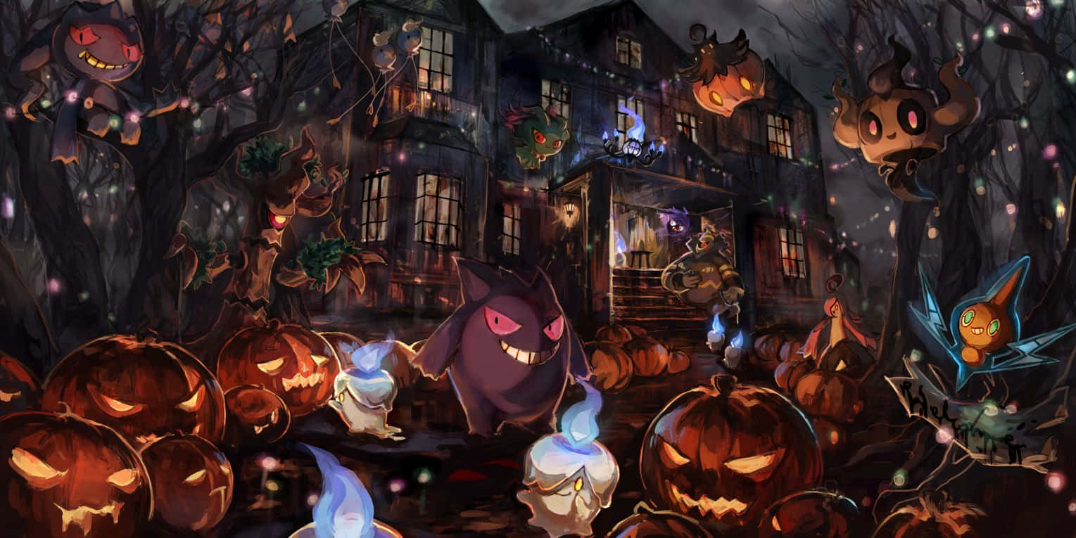 Spooky Spectrum - Assembly Of Ghost Pokemon Background