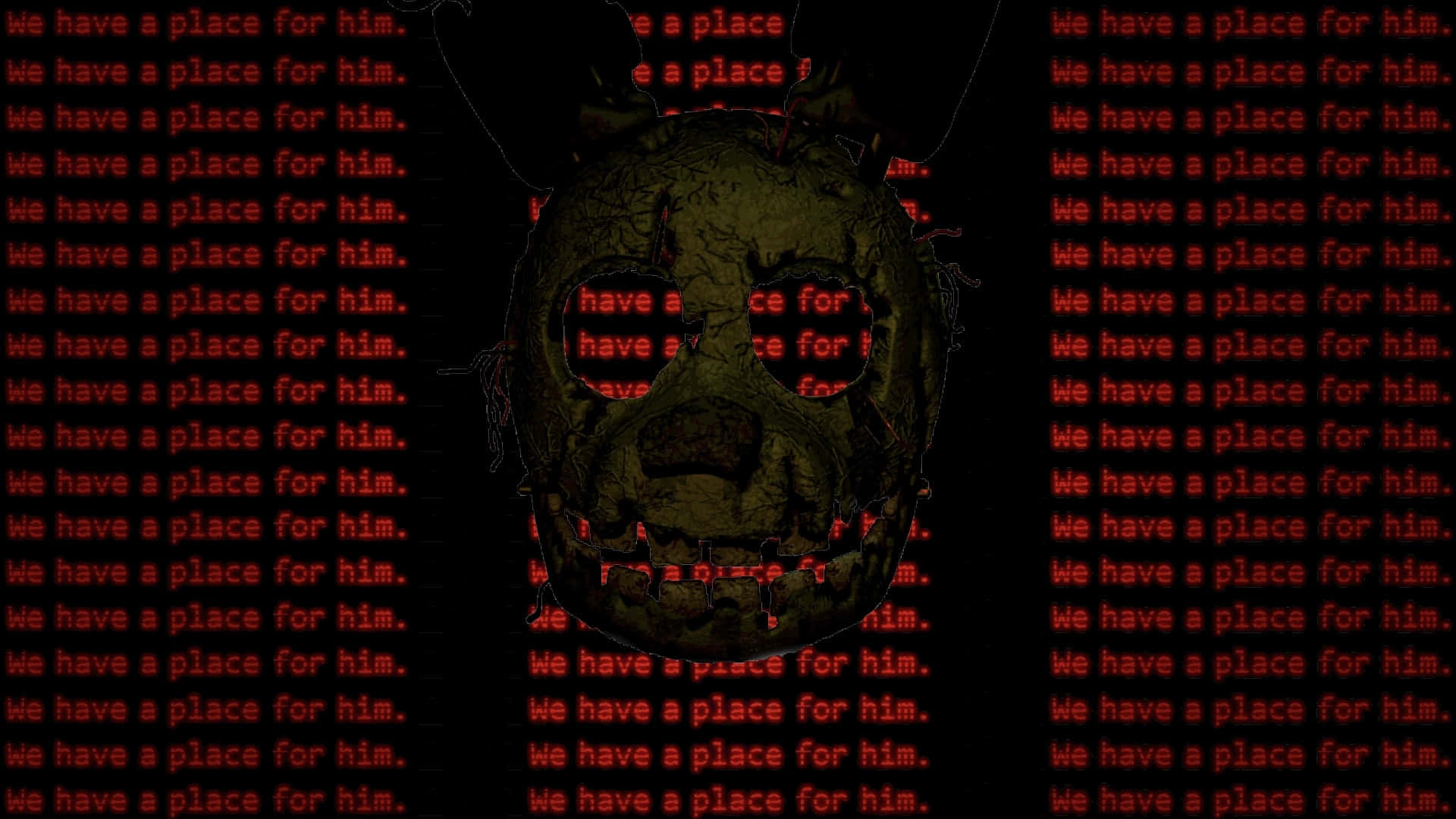 Spooky Springtrap From [five Nights At Freddy's] Lurking In Darkness Background