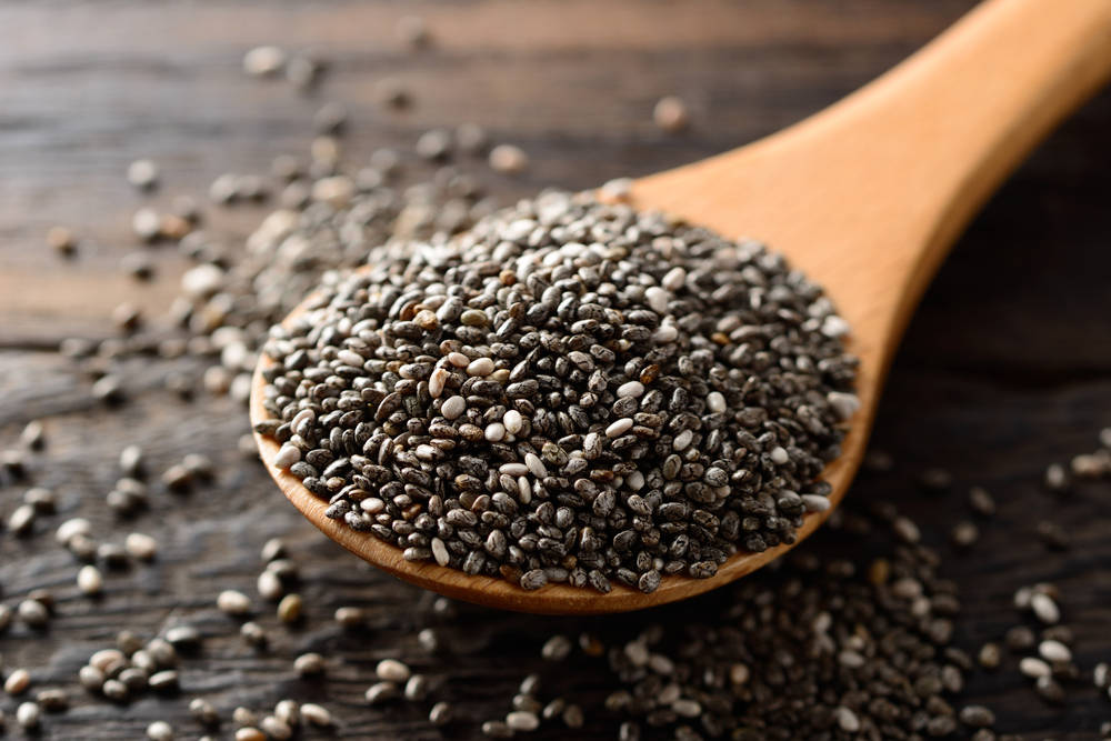 Spoonful Of Chia Seeds Background