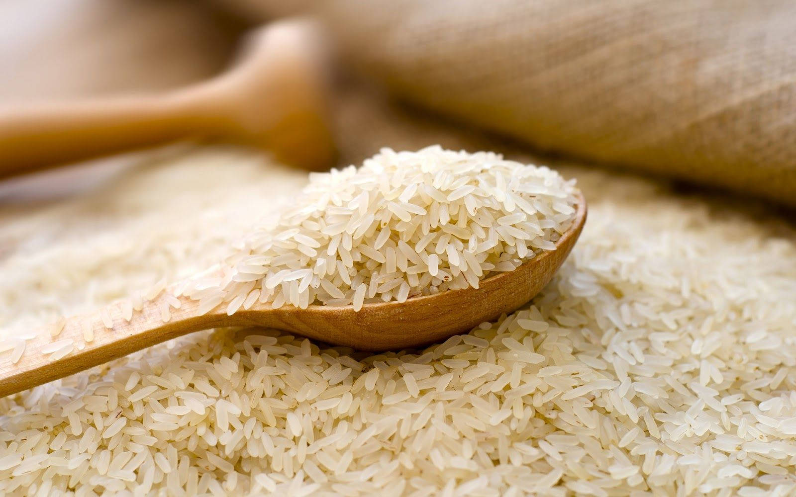 Spoonful Of Refind Rice Background