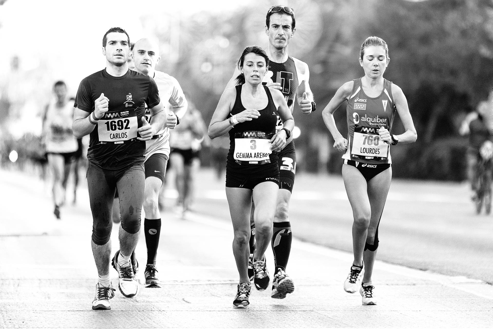 Sport Athletes In Marathon Background