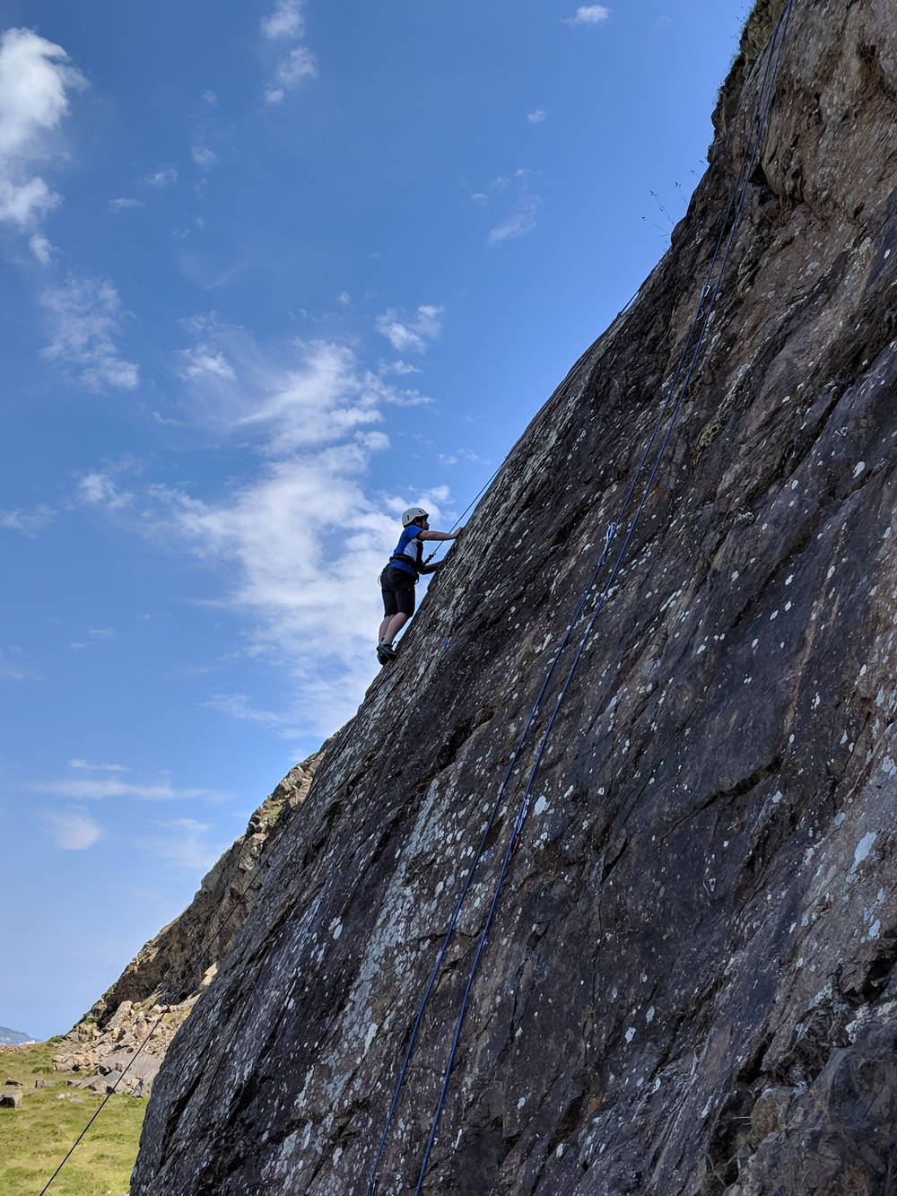 Sport Climbing In Cliff Face Background