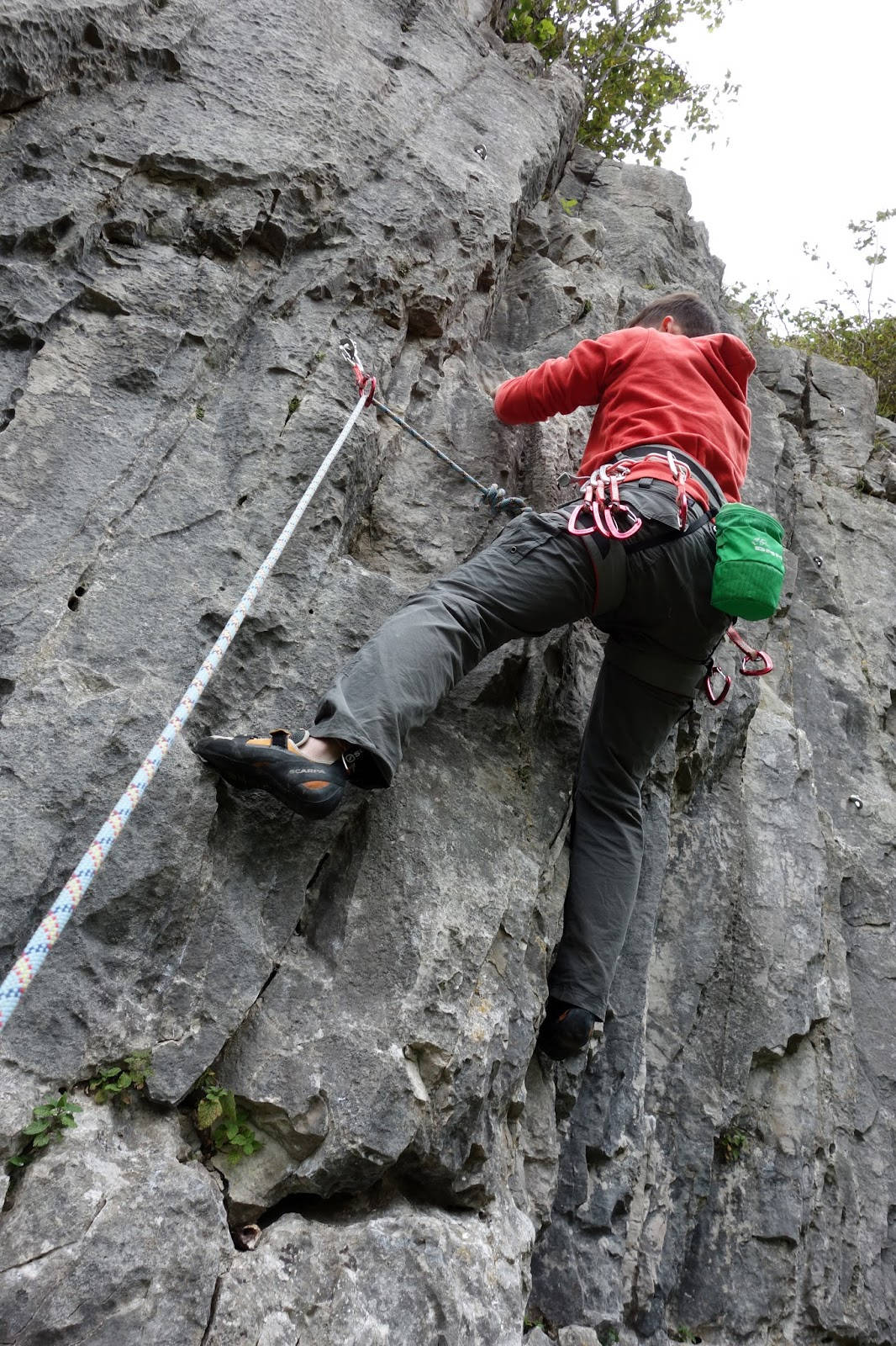 Sport Climbing On Steep Mountain