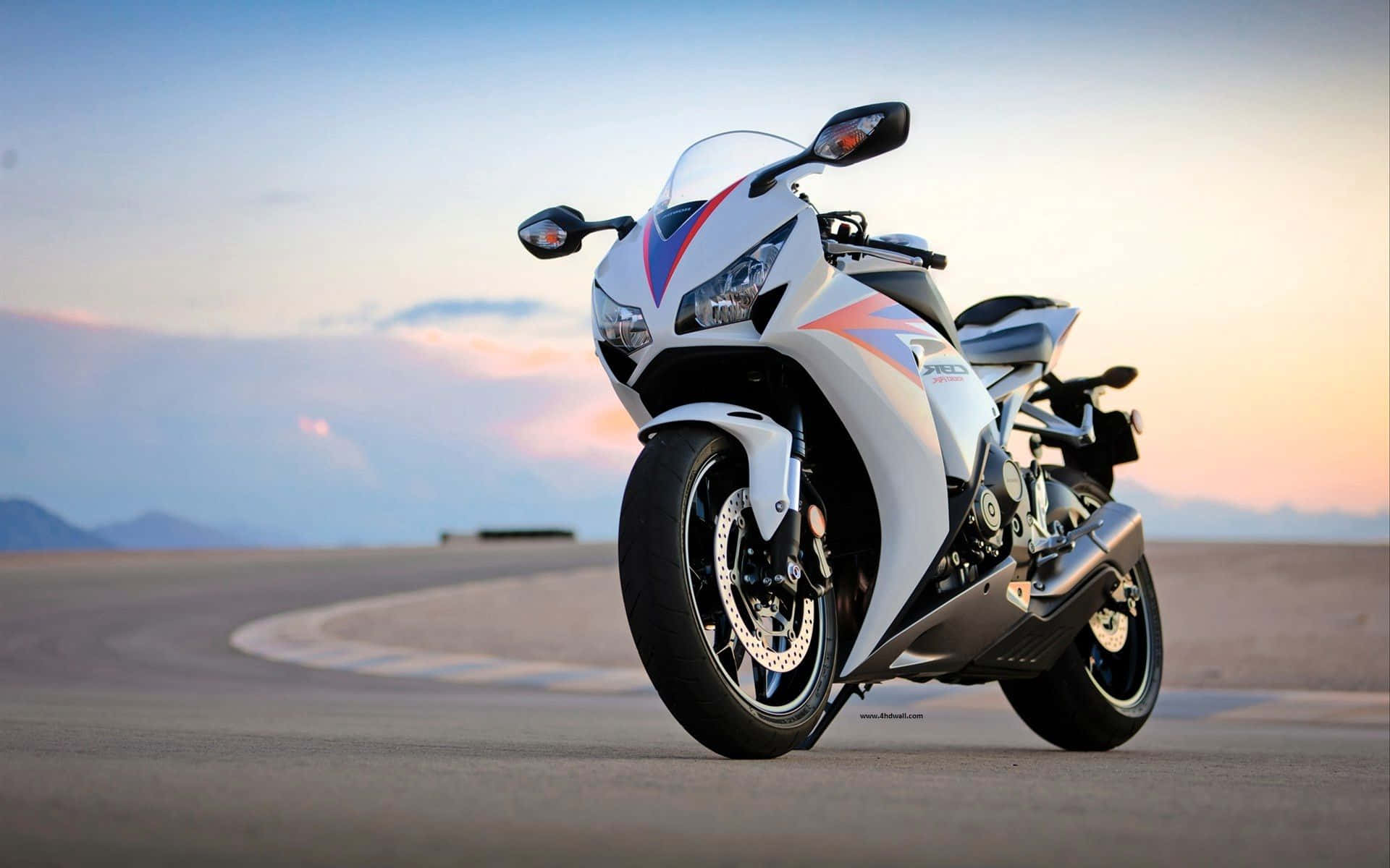 Sport Motorcycle Sunset Backdrop Background