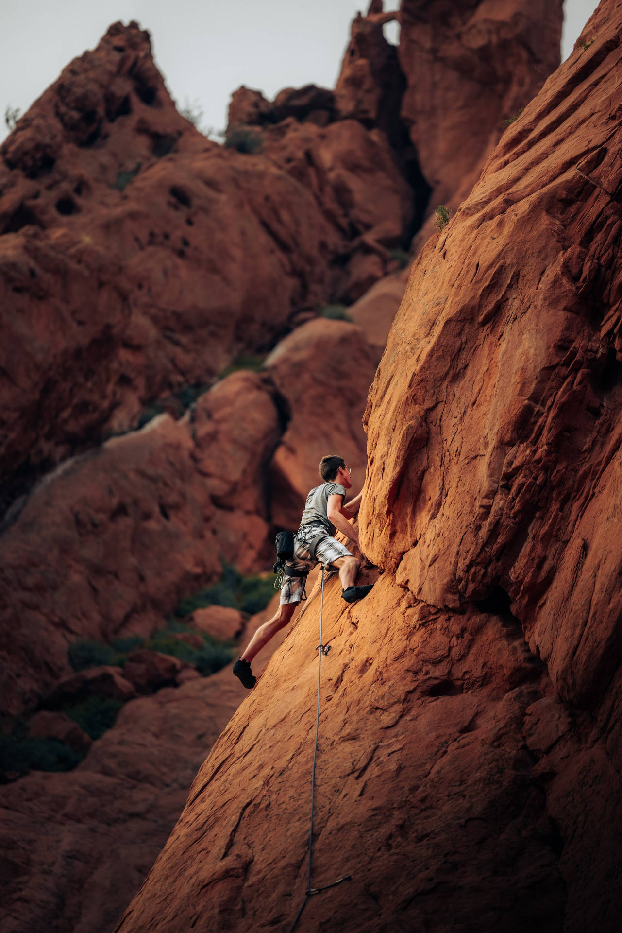 Sport Rock Climbing Man